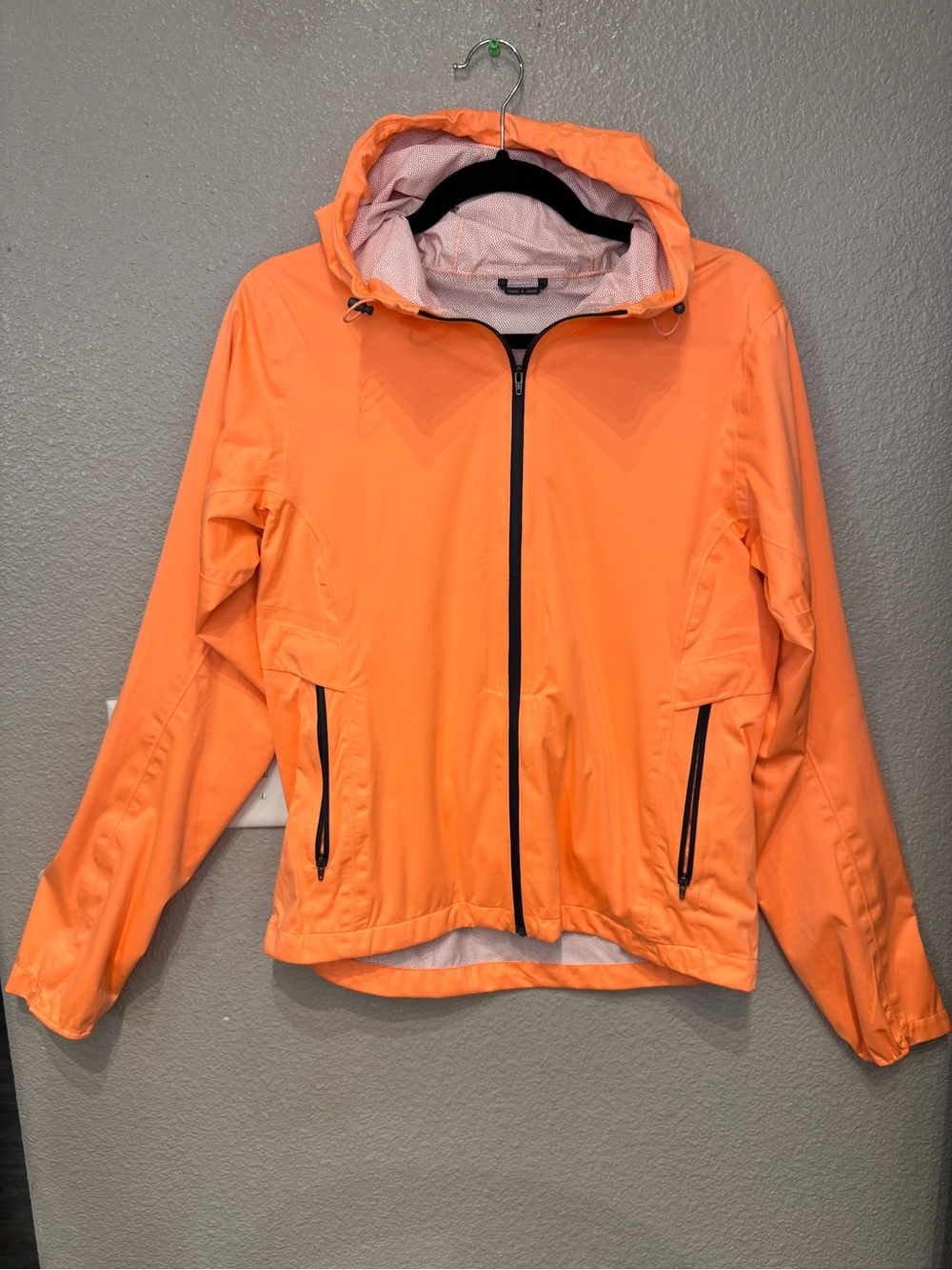 Oiselle Say Anything Waterproof Rain Jacket Neon Orange Gorpcore Running Cycling
